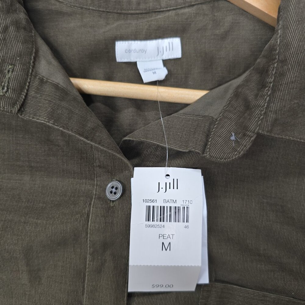 NWT J.Jill Soft-Corduroy Shirt Dress Medium - Picture 3 of 8